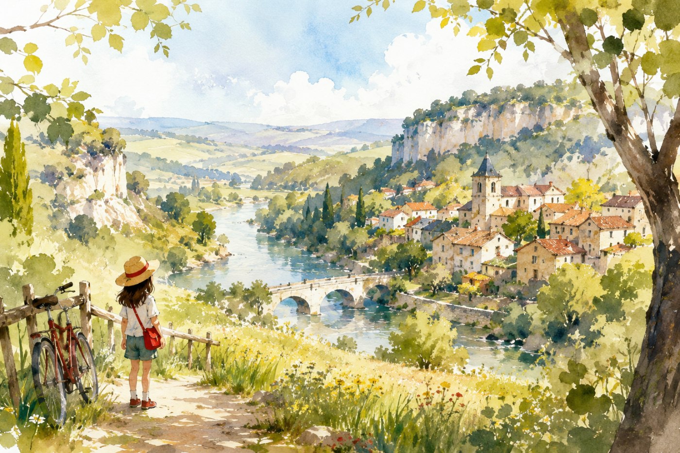 Dordogne ›  French countryside rendered in luminous watercolor