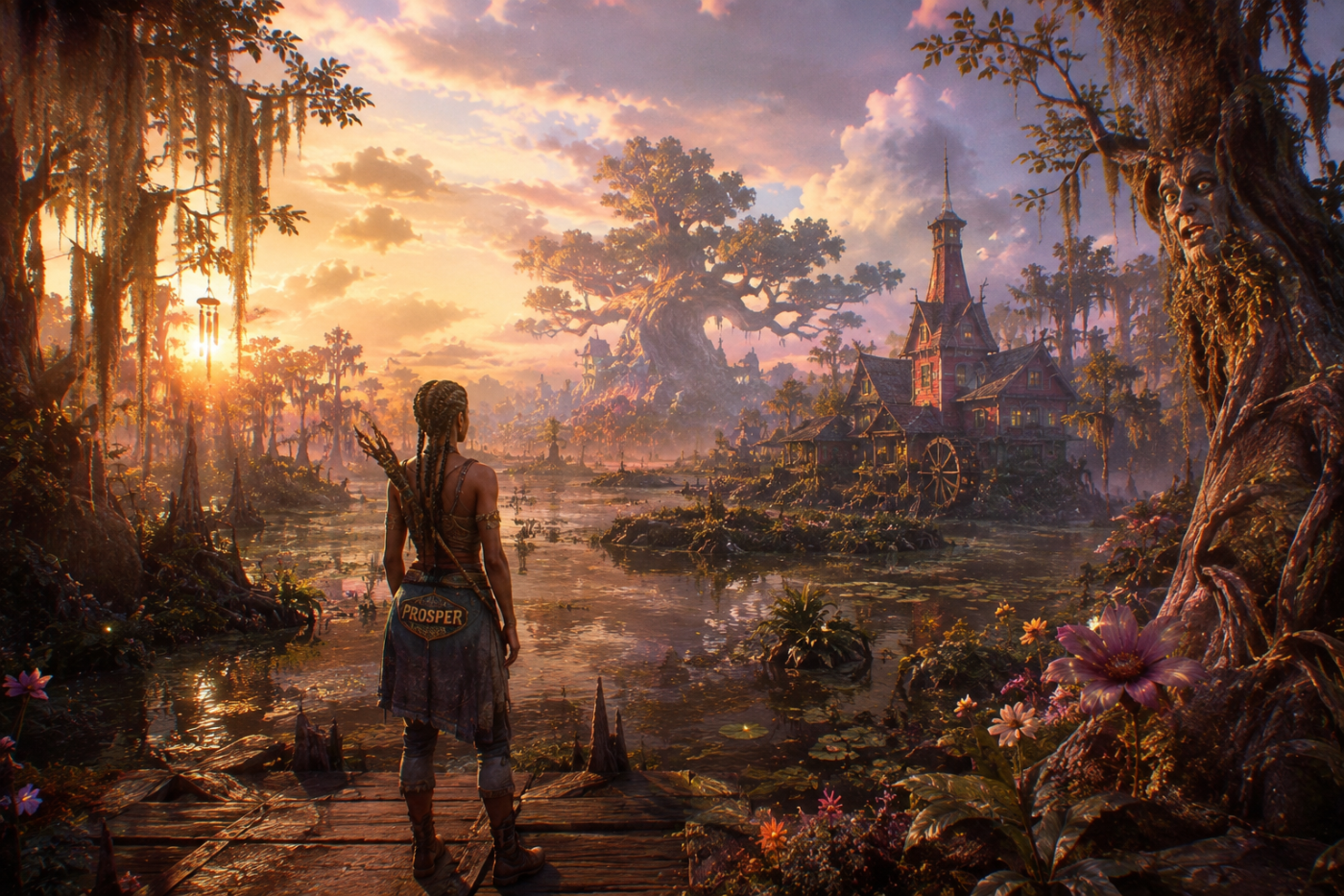 South of Midnight — A Southern wetland transformed into a vivid storybook landscape